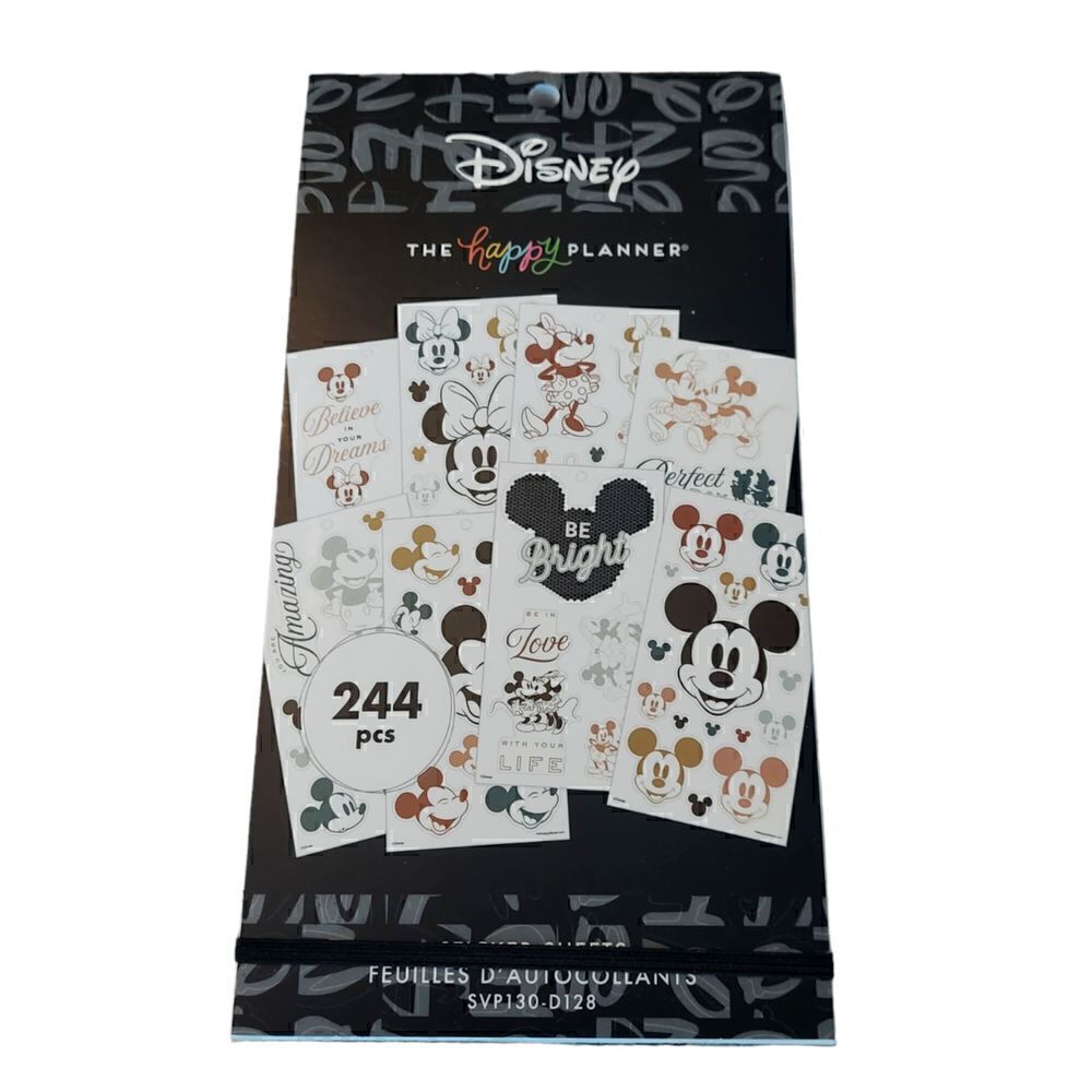 244 Disney Happy Planner Stickers Sheets Mickey Minnie Mouse NEW